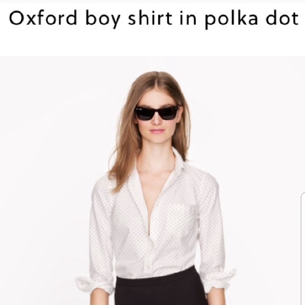 J Crew oxford boy shirt in polka dot sz 12